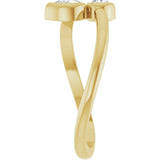 14K Yellow 1/4 CTW Natural Diamond Two-Stone Bypass Ring