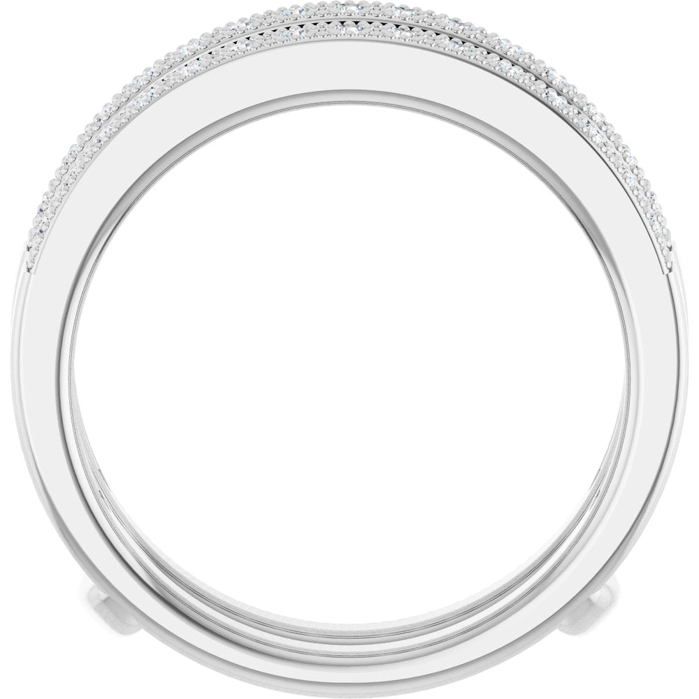 14K White 1/3 CTW Natural Diamond Ring Guard