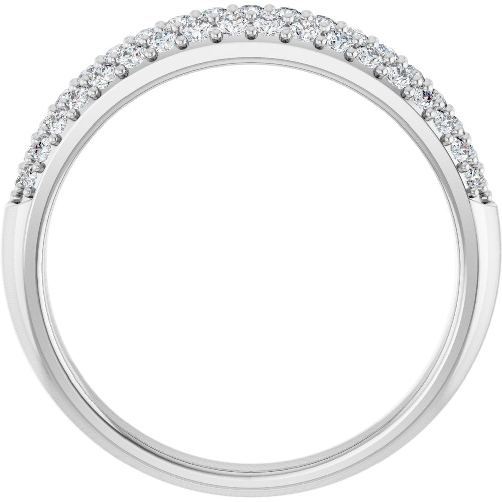 14K White 1/2 CTW Natural Diamond Anniversary Band Size 7