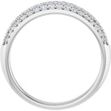 14K White 1/2 CTW Natural Diamond Anniversary Band Size 7