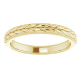 14K Yellow 3 mm Floral Band Size 7