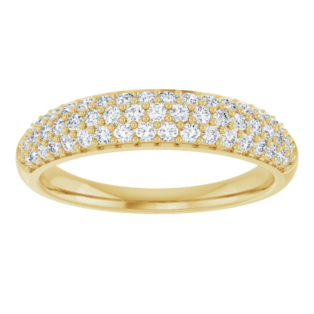 14K Yellow 1/2 CTW Natural Diamond Anniversary Band Size 7
