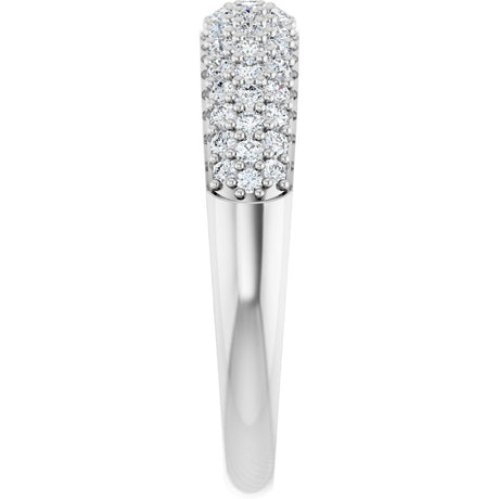14K White 1/2 CTW Natural Diamond Anniversary Band Size 7