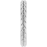 14K White Gold 3 mm Wheat Pattern Flat Band Size 7