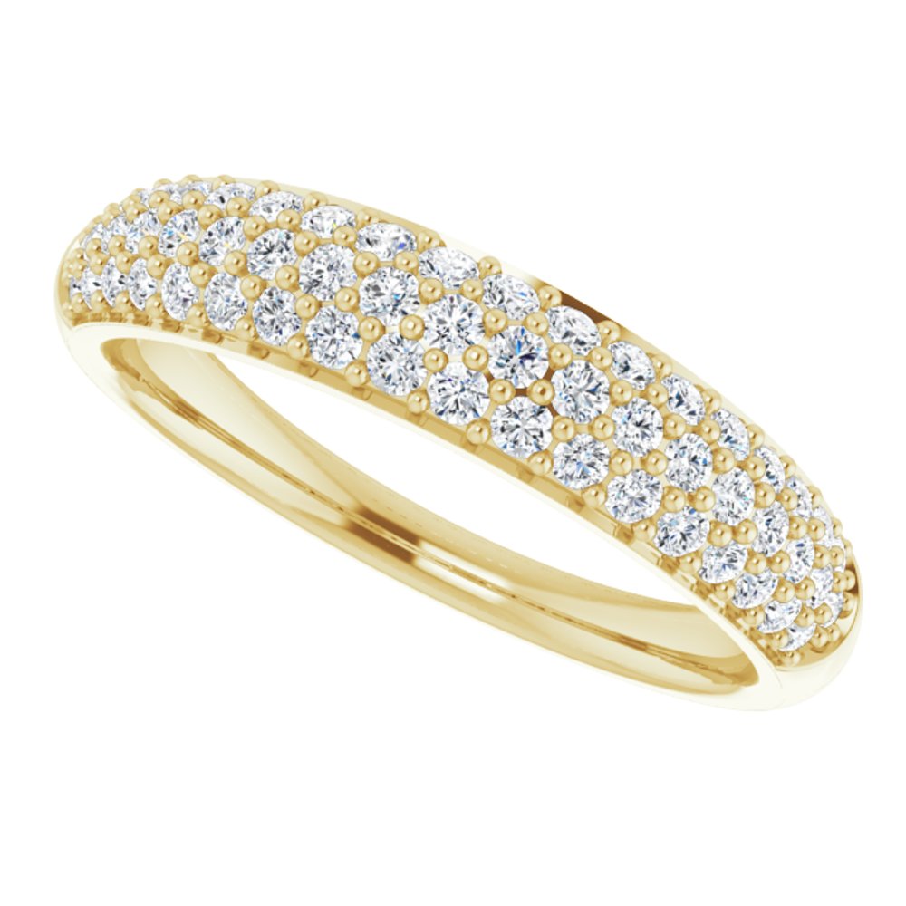 14K Yellow 1/2 CTW Natural Diamond Anniversary Band Size 7