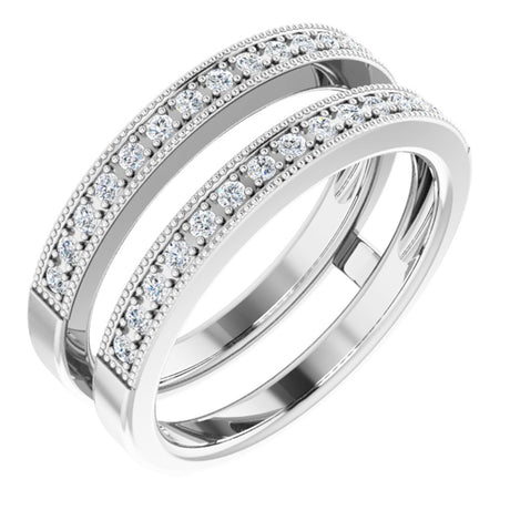 14K White 1/3 CTW Natural Diamond Ring Guard