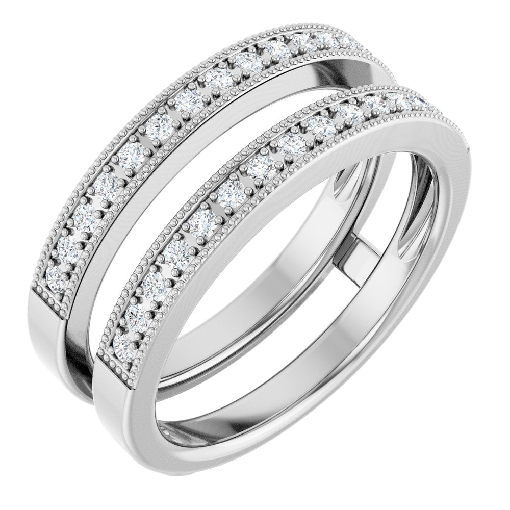 14K White 1/3 CTW Natural Diamond Ring Guard