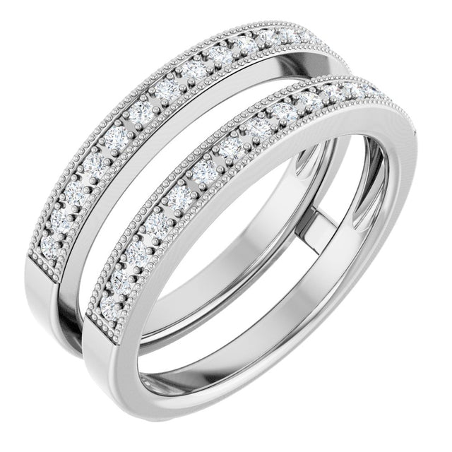 14K White 1/3 CTW Natural Diamond Ring Guard