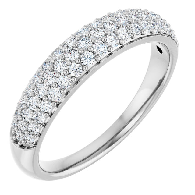 14K White 1/2 CTW Natural Diamond Anniversary Band Size 7