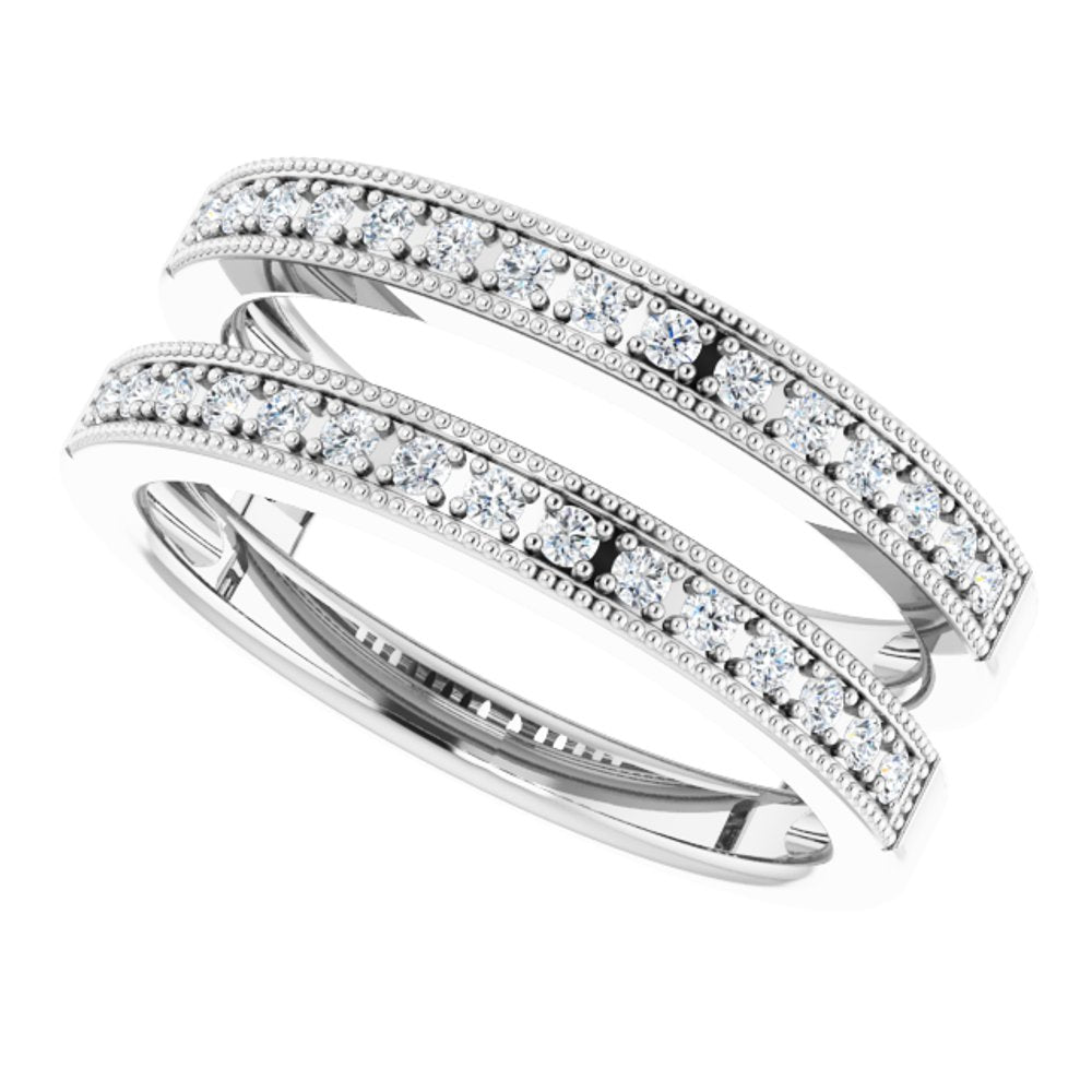 14K White 1/3 CTW Natural Diamond Ring Guard