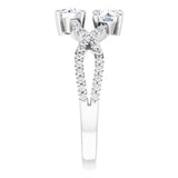14K White Gold 4 mm Round 5/8 CTW Natural Diamond Two-Stone Ring