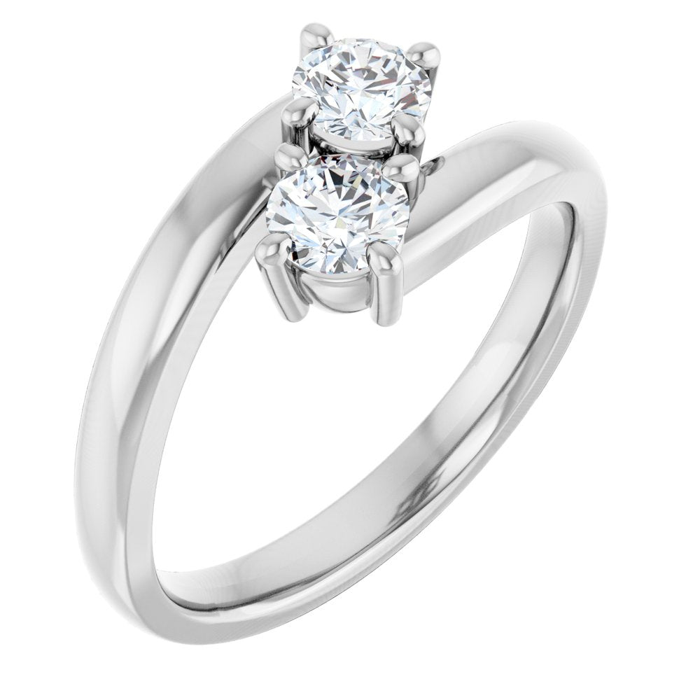14K White Gold 1/2 CTW Natural Diamond Ring