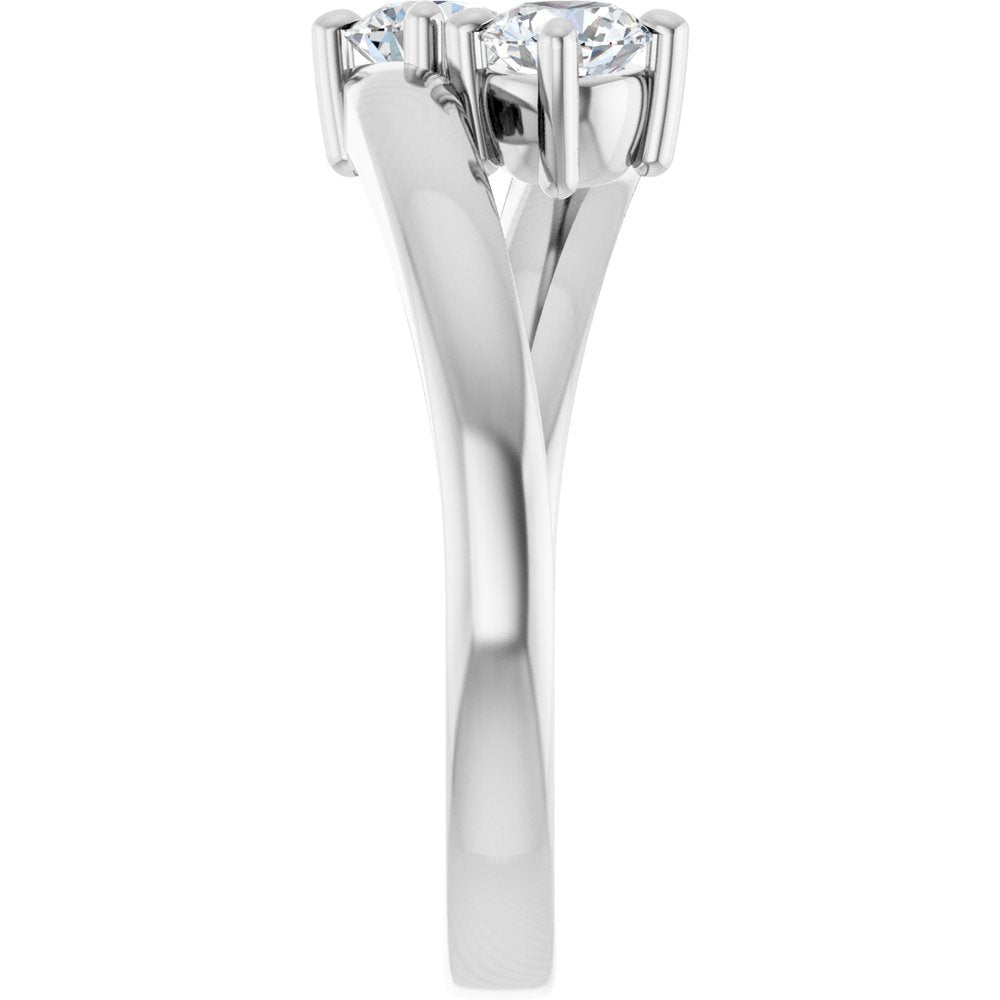 14K White Gold 1/2 CTW Natural Diamond Ring