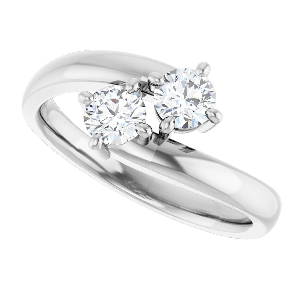 14K White 1/2 CTW Natural Diamond Ring