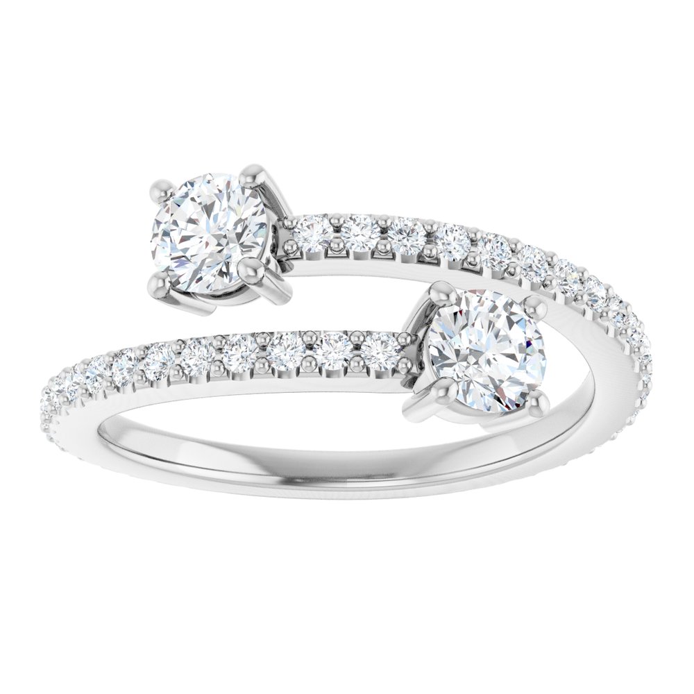 14K White 7/8 CTW Lab-Grown Diamond Ring