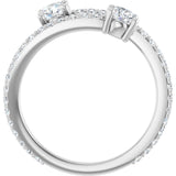 14K White 7/8 CTW Lab-Grown Diamond Ring