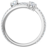 14K White Gold 7/8 CTW Lab-Grown Diamond Ring