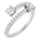 14K White Gold 7/8 CTW Lab-Grown Diamond Ring