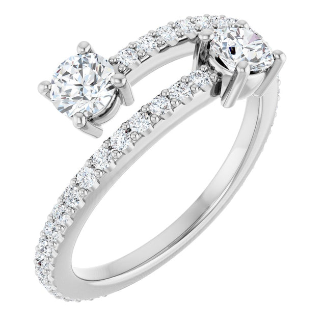14K White Gold 7/8 CTW Lab-Grown Diamond Ring