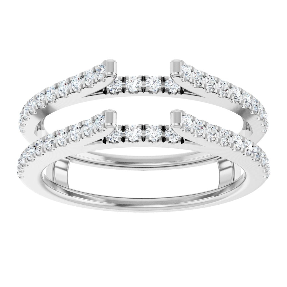 14K White 1/2 CTW Natural Diamond Ring Guard