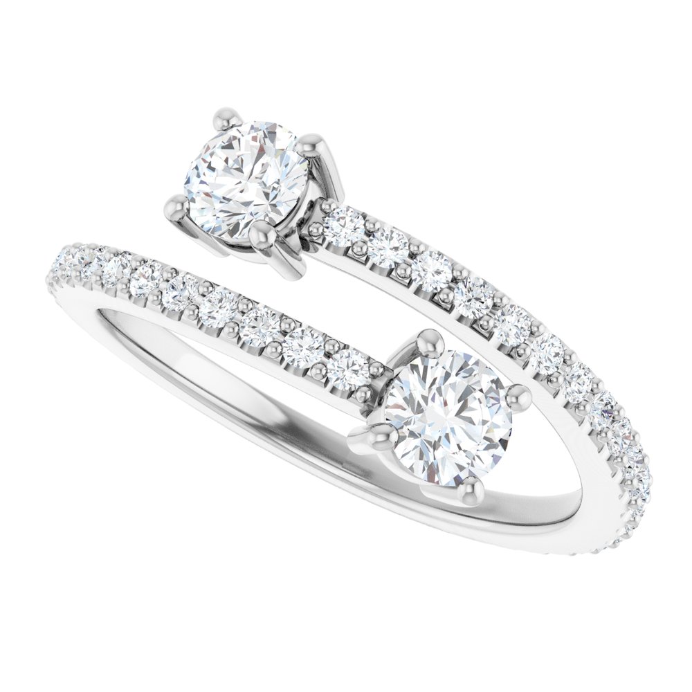 14K White Gold 7/8 CTW Lab-Grown Diamond Ring