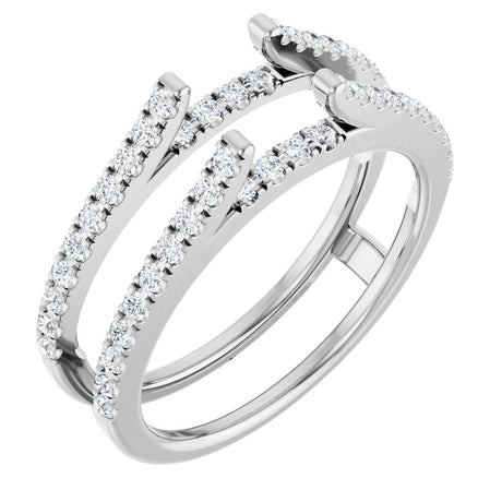 14K White Gold 1/2 CTW Natural Diamond Ring Guard