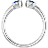 Platinum Lab-Grown Blue Sapphire Two-Stone Ring