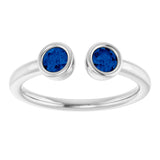 Platinum Lab-Grown Blue Sapphire Two-Stone Ring