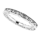 Platinum 2.5 mm Floral Flat Band Size 5