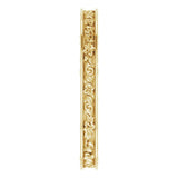 10K Yellow Gold 2.5 mm Floral Flat Band Size 7