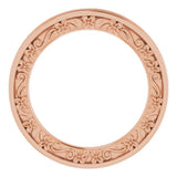 14K Rose Gold 2.5 mm Floral Flat Band Size 4