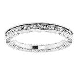 14K White Gold 2.5 mm Floral Flat Band Size 7