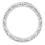 10K White Gold 2.5 mm Floral Flat Band Size 7