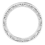 14K White Gold 2.5 mm Floral Flat Band Size 7
