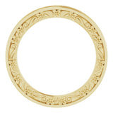 10K Yellow Gold 2.5 mm Floral Flat Band Size 7