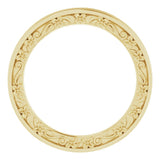 14K Yellow 2.5 mm Floral Flat Band Size 7.5