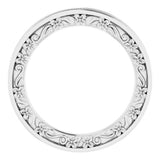 Platinum 2.5 mm Floral Flat Band Size 5