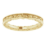 14K Yellow 2.5 mm Floral Band