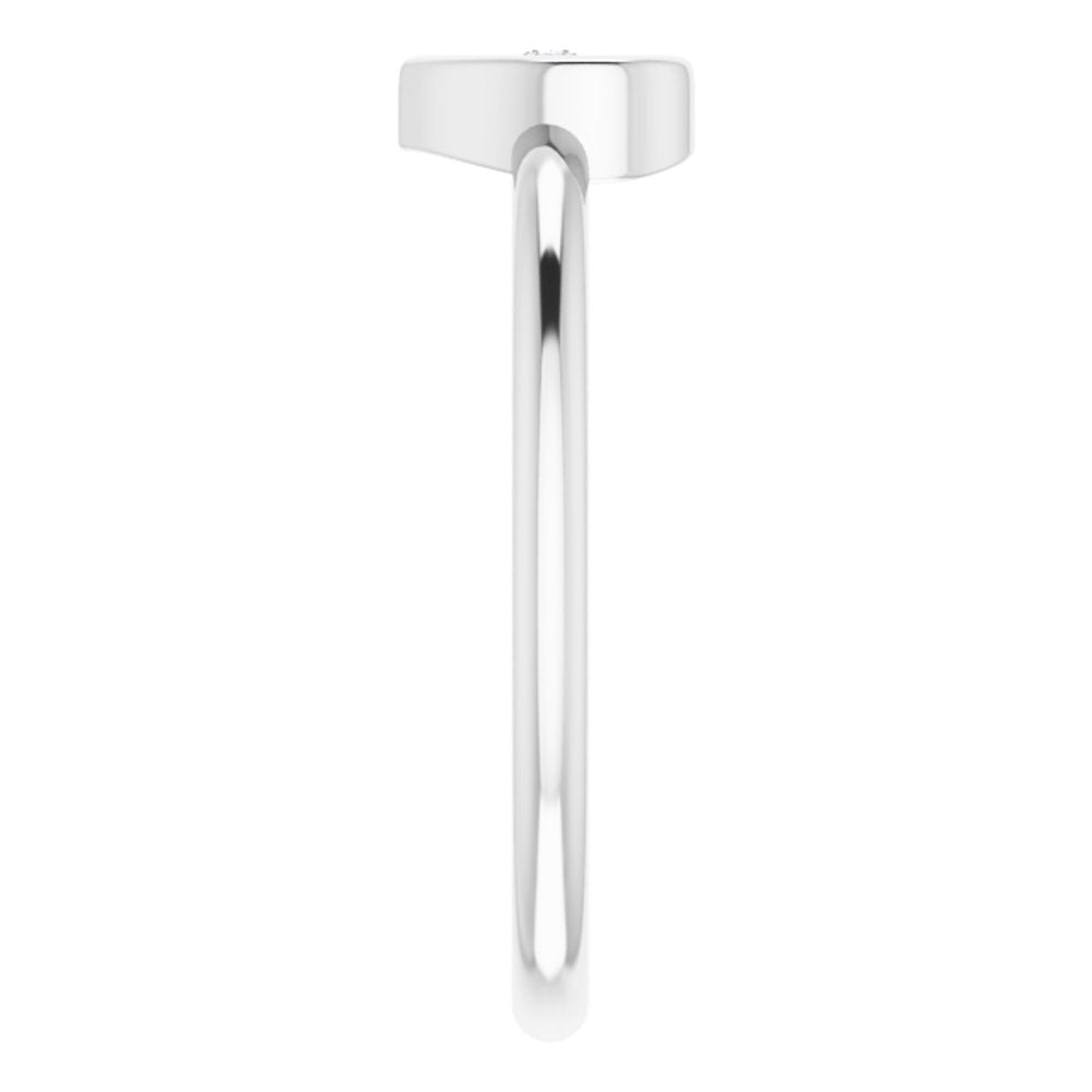 Platinum .01 CT Natural Diamond Youth Heart Ring