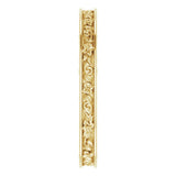 14K Yellow Gold 2.5 mm Floral Flat Band Size 6.5
