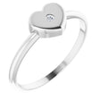 14K White Gold .01 CT Natural Diamond Youth Heart Ring