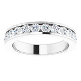 14K White 1 CTW Natural Diamond Channel-Set Matching Band