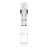 14K White 1 CTW Natural Diamond Channel-Set Matching Band