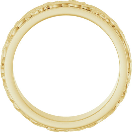 14K Yellow 7 mm Sculptural Band