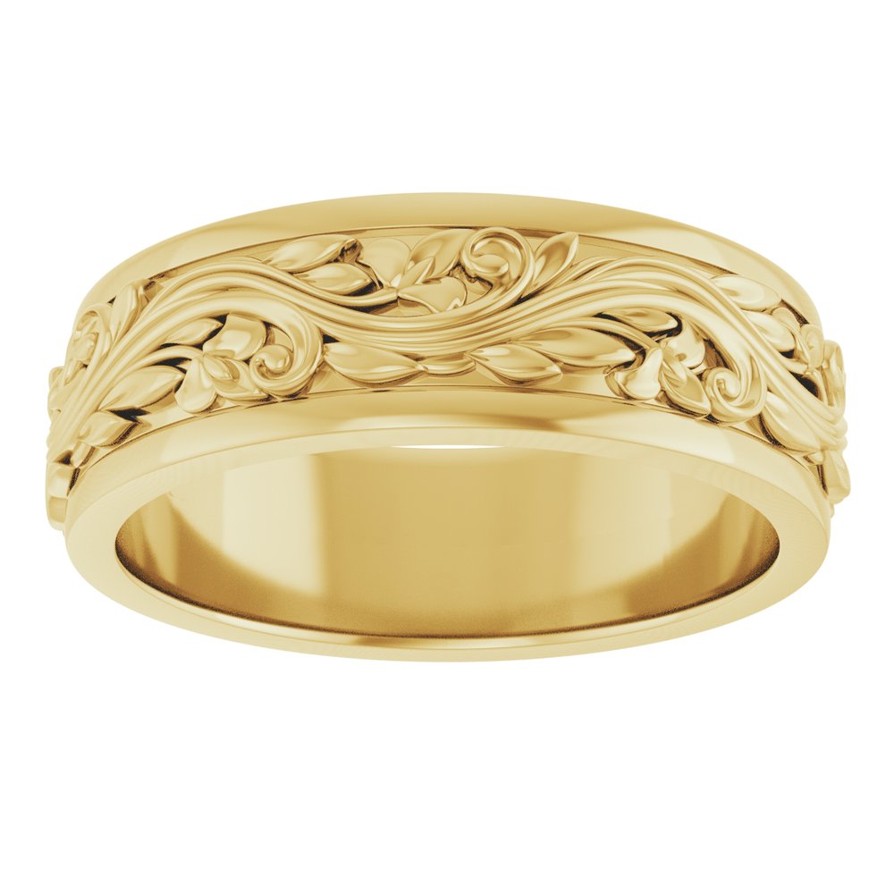 14K Yellow 7 mm Sculptural Band