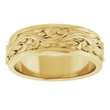 14K Yellow 7 mm Sculptural Band