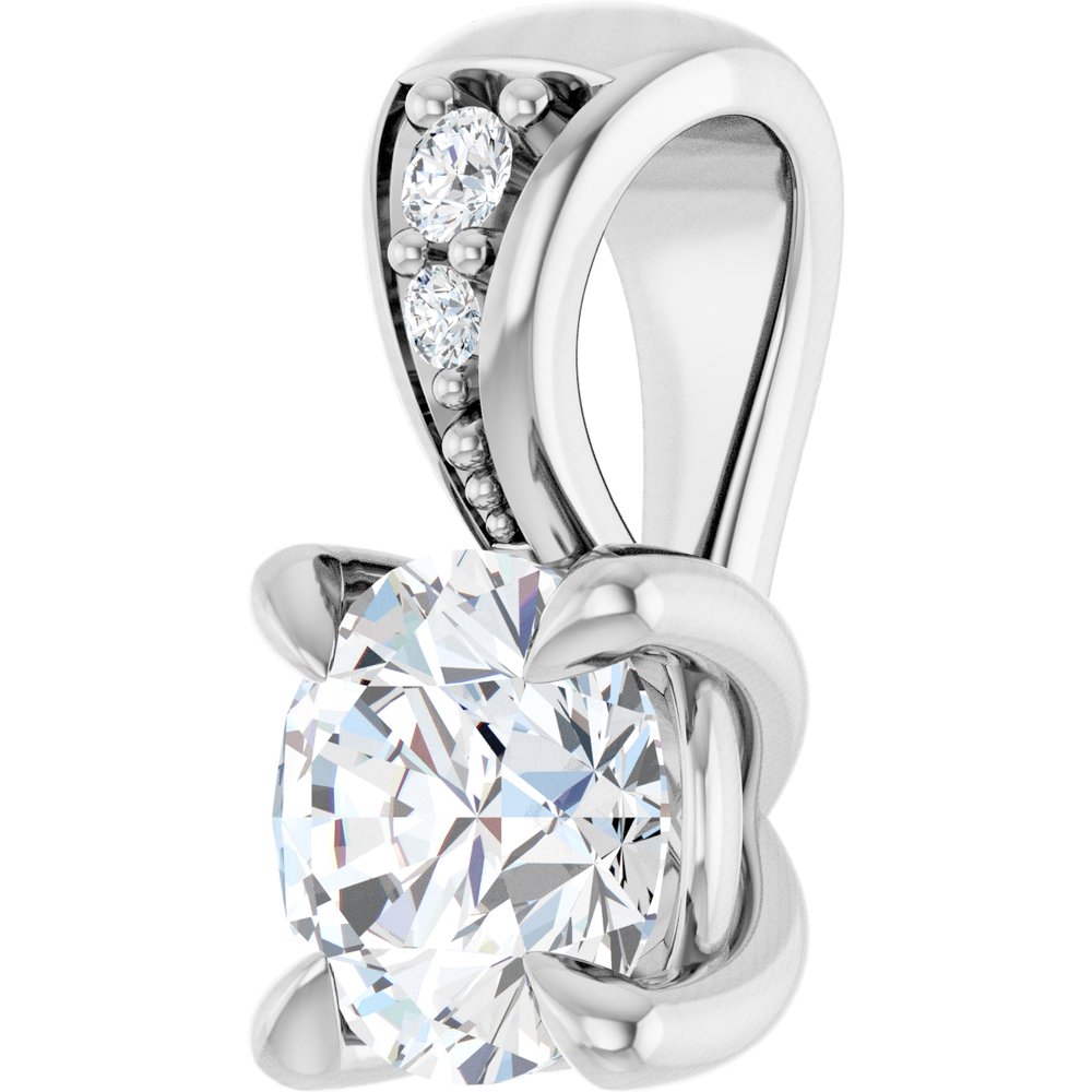 14K White Gold 1/4 Lab-Grown Diamond Pendant