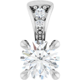 14K White Gold 1/4 Lab-Grown Diamond Pendant