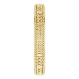 14K Yellow Gold 3 mm Milgrain Edge Celtic-Inspired Flat Band Size 4.5