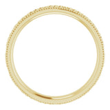 14K Yellow 3 mm Milgrain Edge Celtic-Inspired Flat Band